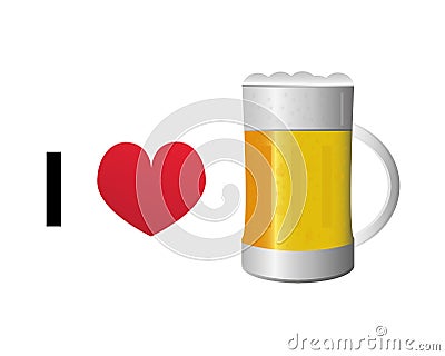 I love beer vector icon Vector Illustration